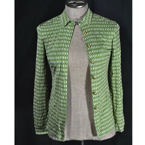 SIYU Green White Button Up Long Sleeve Top - 4